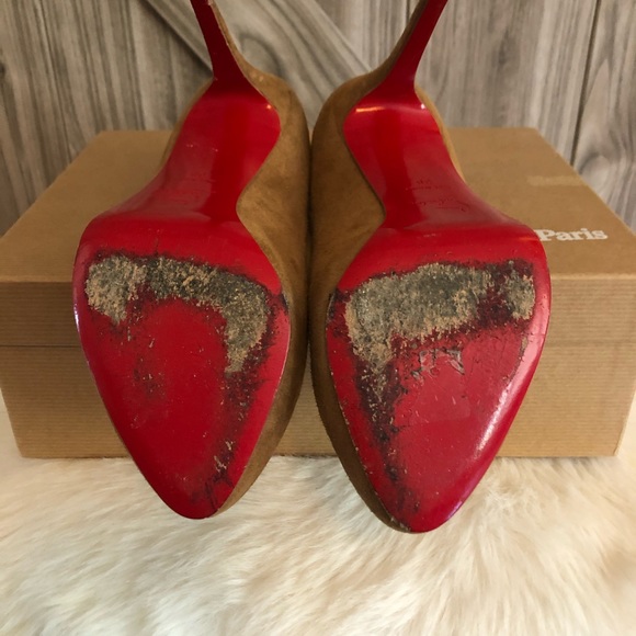 Christian Louboutin New Declic 120 Suede Camel - Picture 4 of 8